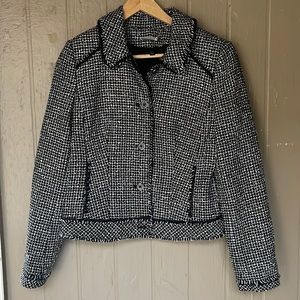White House Black Market Black and White Tweed Jacket